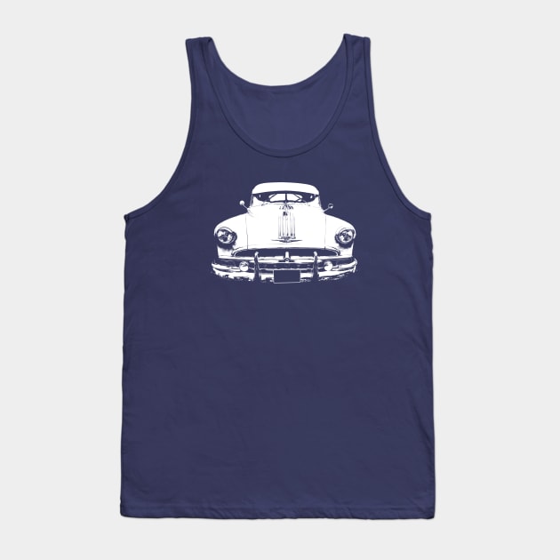 Pontiac Streamliner Silver Streak 1940s American classic car block white Tank Top by soitwouldseem